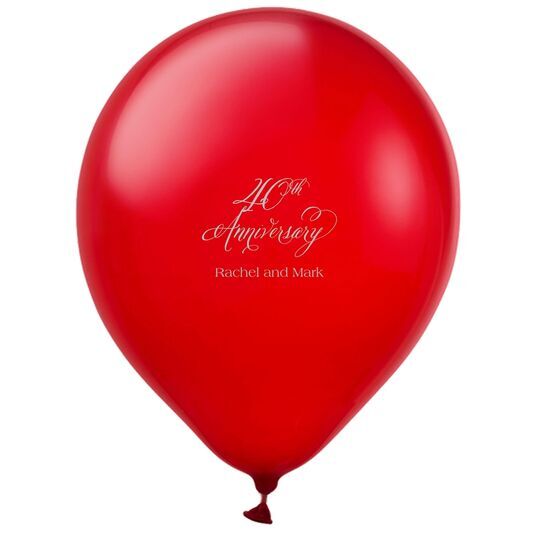 Elegant 40th Anniversary Latex Balloons